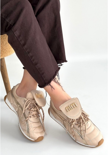 Dissa Bej Cilt Bağcıklı Paraşüt Detaylı Spor Ayakkabı