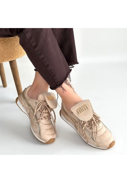 Dissa Bej Cilt Bağcıklı Paraşüt Detaylı Spor Ayakkabı