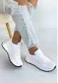 Edva Beyaz Cilt Bağcıklı Spor Ayakkabı