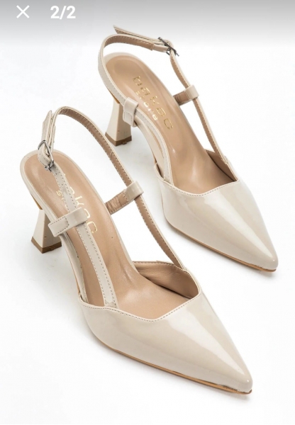 Hoost Bej Rugan Topuklu Ayakkabı