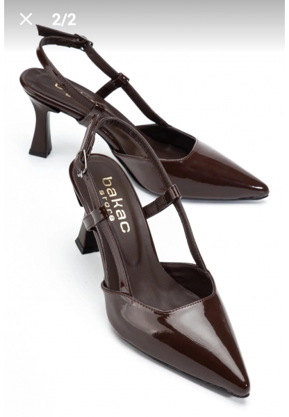 Hoost Kahverengi Rugan Topuklu Ayakkabı