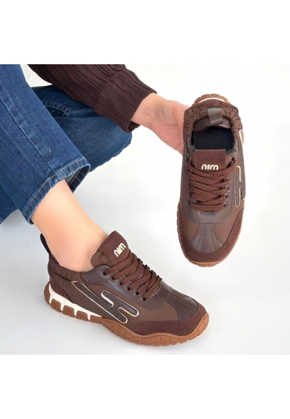 Huer Kahverengi Nubuk Bağcıklı Spor Ayakkabı