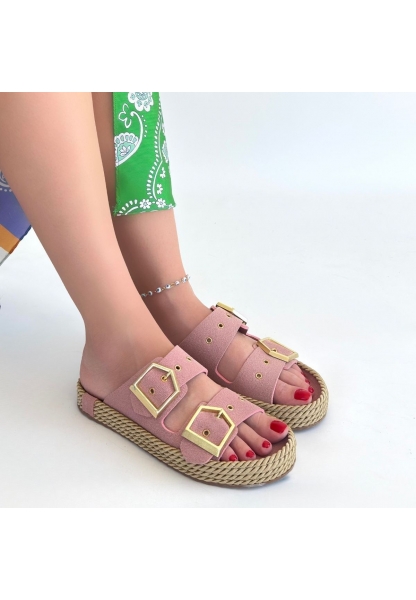 İces Pudra Nubuk Terlik