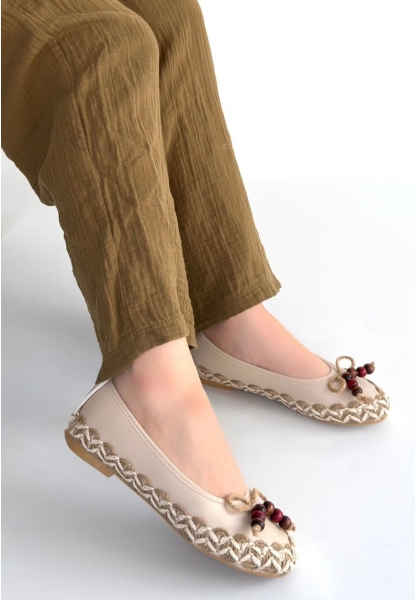 Ilwe Bej Cilt Babet Ayakkabı