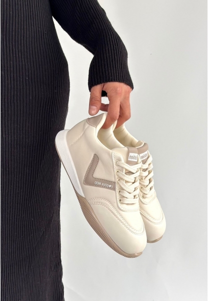 Jowen Bej Cilt Vizon Detaylı Bağcıklı Spor Ayakkabı