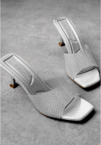 Luart Platin Simli Topuklu Terlik