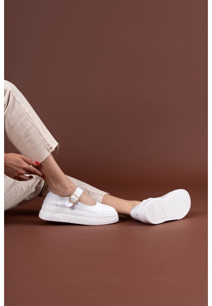 Lunni Beyaz Keten Spor Ayakkabı