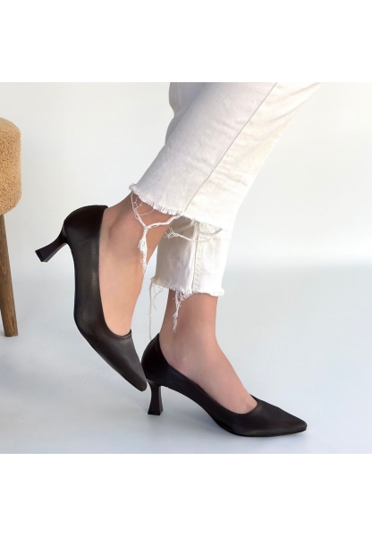 Mırta Acı Kahve Cilt Topuklu Ayakkabı