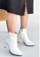 Mişha Beyaz Cilt Topuklu Bot