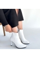 Mişha Beyaz Cilt Topuklu Bot