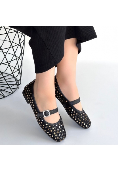 Moden Siyah Süet Babae Ayakkabı