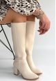 Morena Bej Cilt Bej Tabanlı Topuklu Çizme