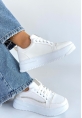 Natte Beyaz Cilt Bağcıklı Spor Ayakkabı