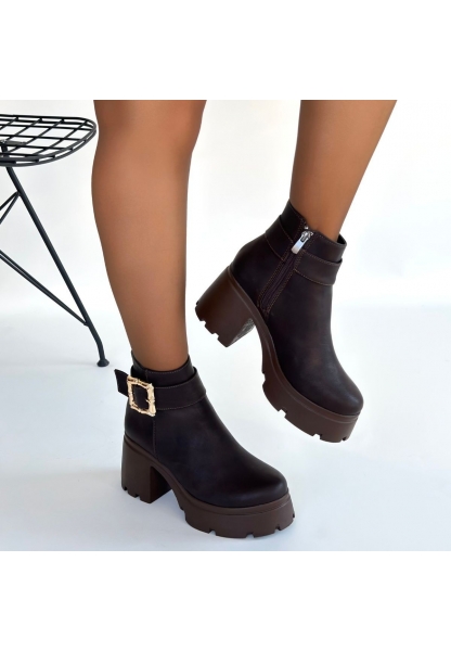 Pinma Acı Kahve Cilt Topuklu Bot