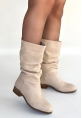 Plod Bej Cilt Körüklü Çizme