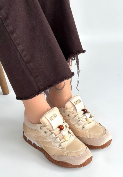 Tues Bej Nubuk Bağcıklı Spor Ayakkabı
