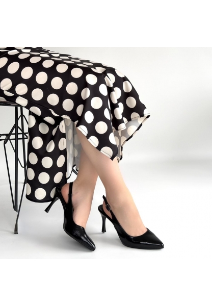 Uster Siyah Rugan Topuklu Ayakkabı