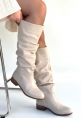 Winda Bej Cilt Körüklü Çizme