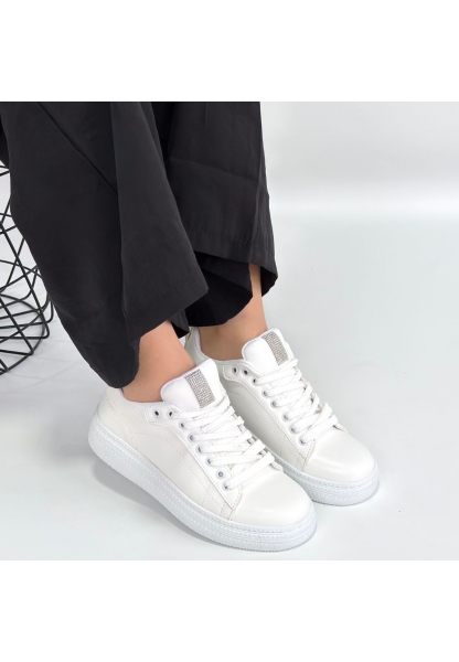 Yier Beyaz Cilt Bağcıklı Spor Ayakkabı